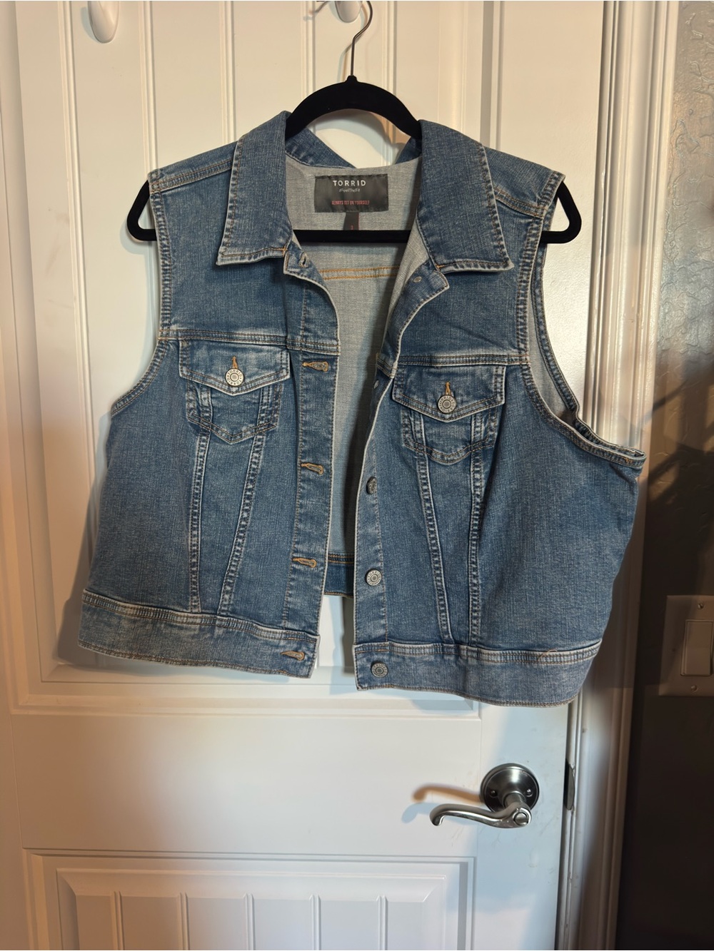 Torrid Medium Wash Denim Vest - Blue